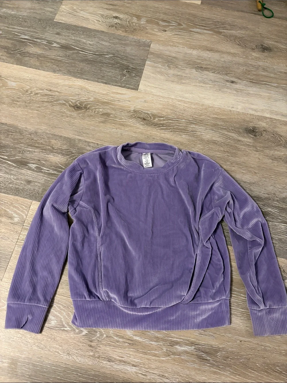 Rib Velour Crewneck Sweater in Lavender